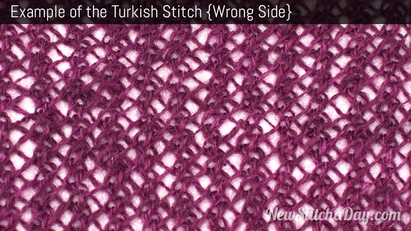 Example of the Turkish Stitch. (Wrong Side)