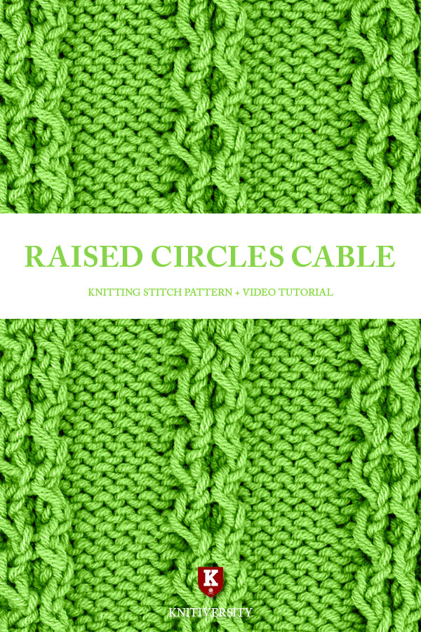 Raised Circles Cable Stitch Knitting Pattern Tutorial