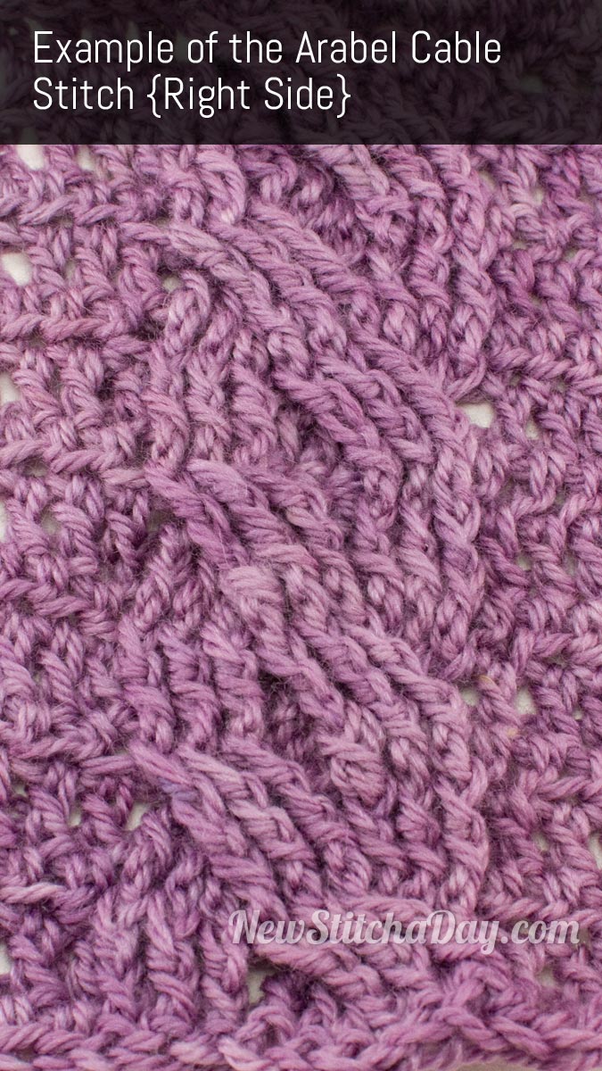 Example of the Arabel Cable Stitch. (Right Side)
