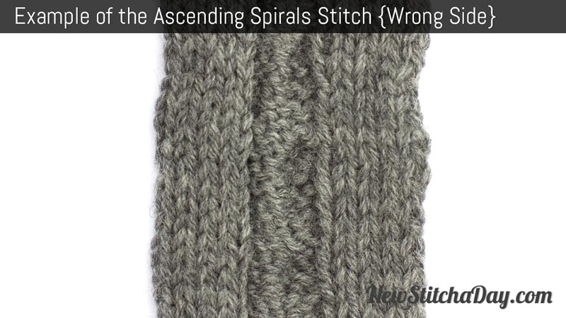 Example of the Ascending Spirals Stitch. (Wrong Side)