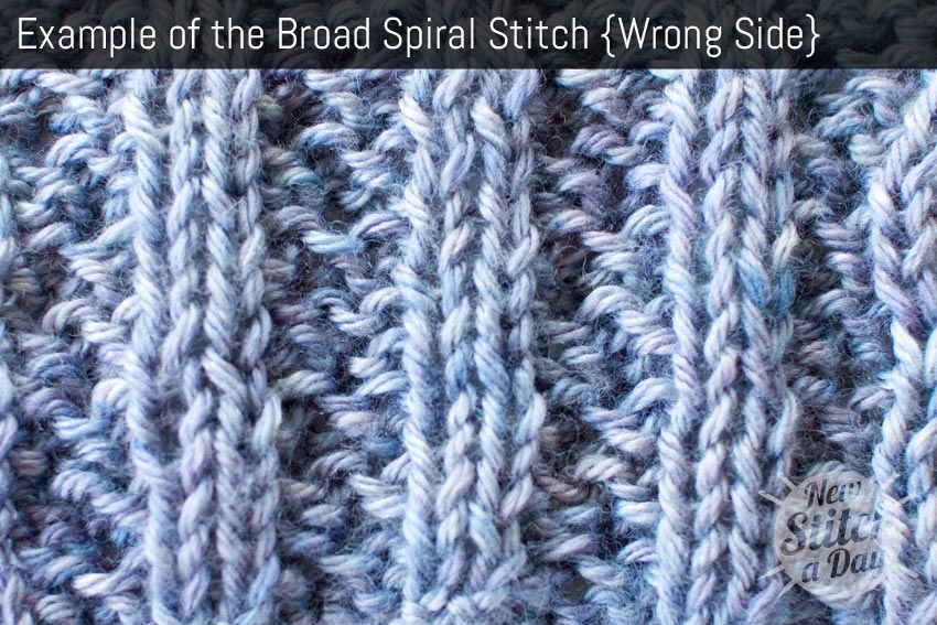 Example of the Broad Spiral Rib Stitch. (Wrong Side)