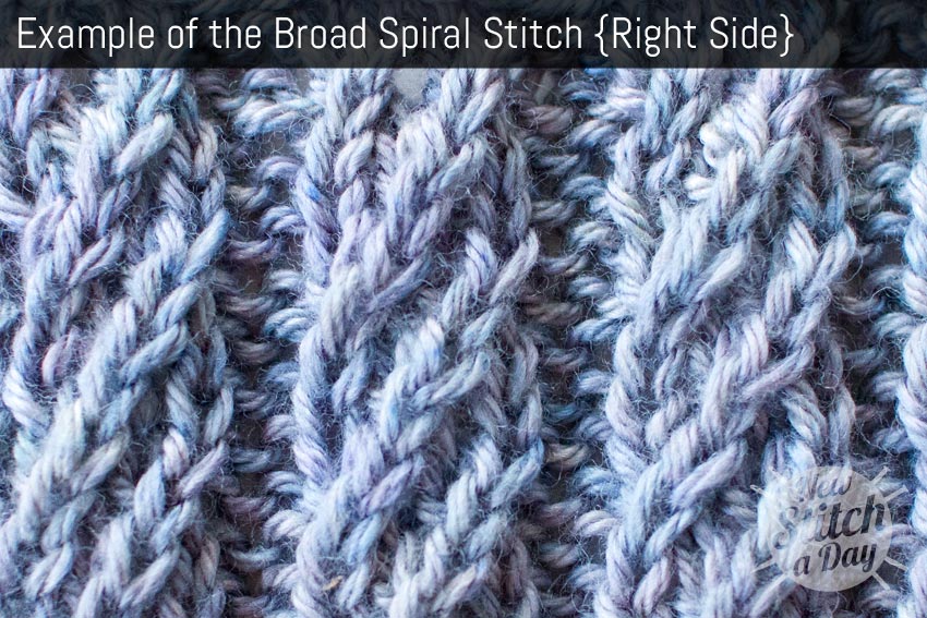 Example of the Broad Spiral Rib Stitch. (Right Side)