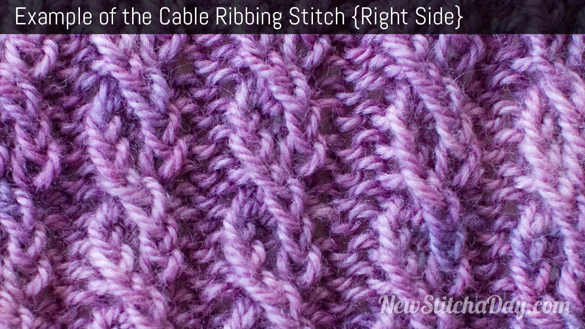 Example of the Cable Ribbing Stitch. (Reversible)