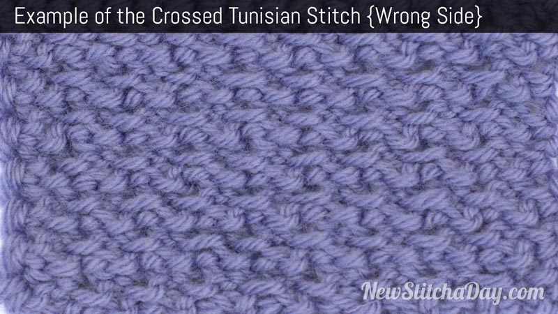 Example of the Crossed Tunisian Stitch. (Wrong Side)