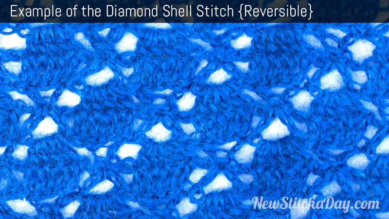 Example of the Diamond Shell Stitch. (Reversible)
