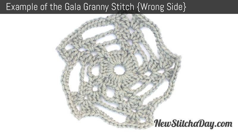 Example of the Gala Granny Motif. (Wrong Side)