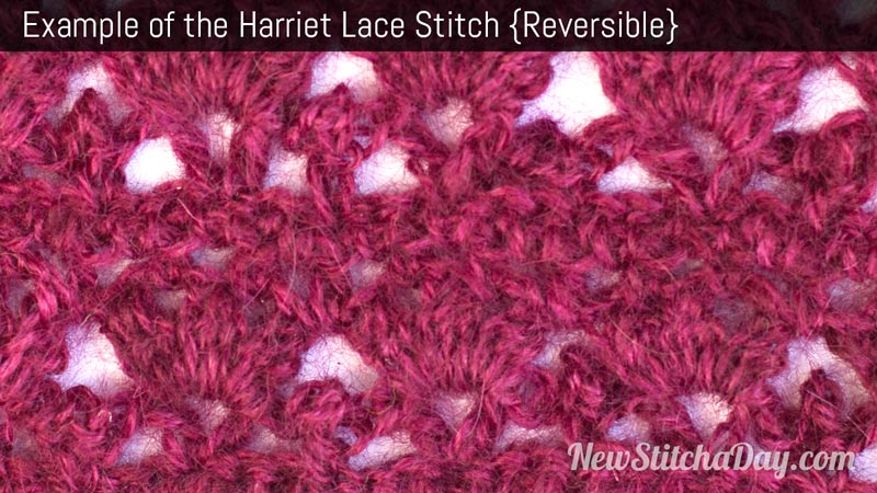 Example of the Harriet Lace Stitch. (Reversible)
