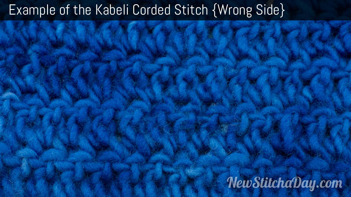 Example of the Kabeli Corded Stitch. (Wrong Side)