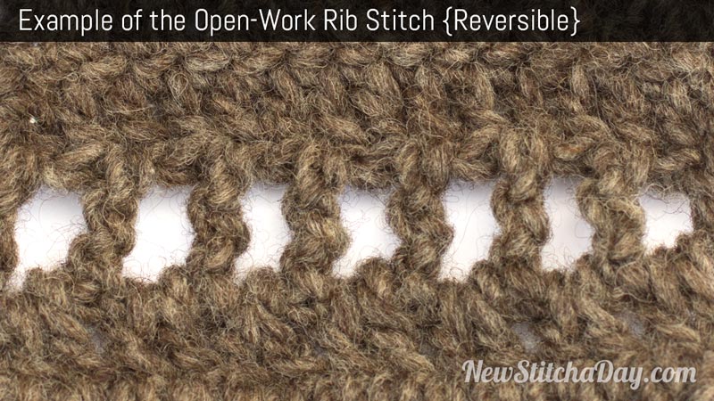 Example of the Openwork Rib Stitch. (Reversible)