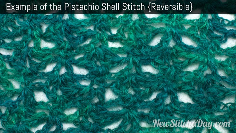 Example of the Pistachio Shell Stitch. (Reversible)