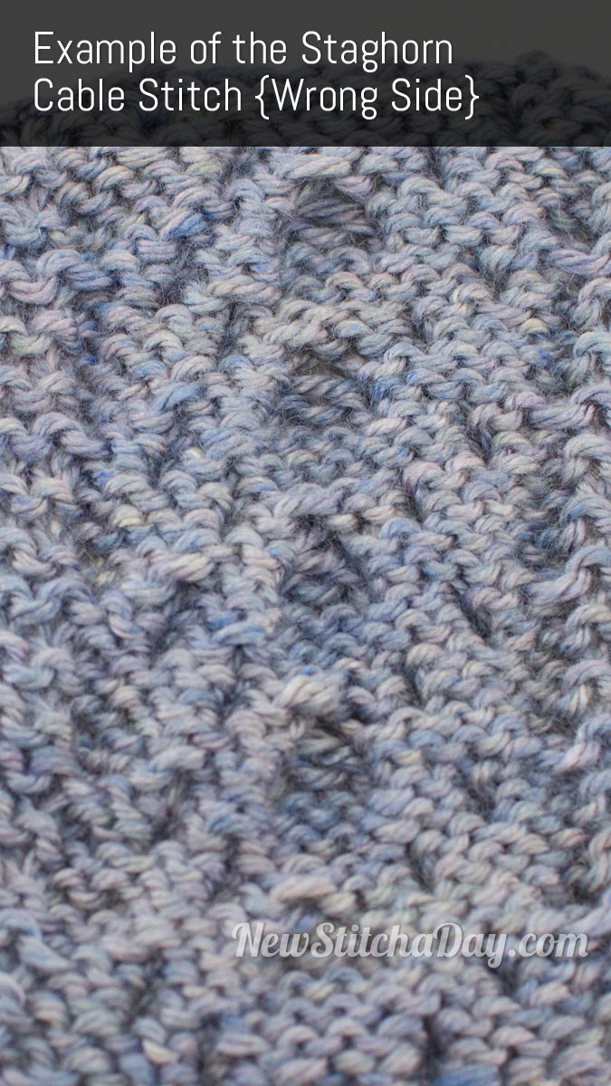 Example of the Staghorn Cable Stitch. (Wrong Side)