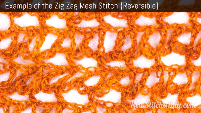 Example of the Zig Zag Mesh Stitch. (Reversible)