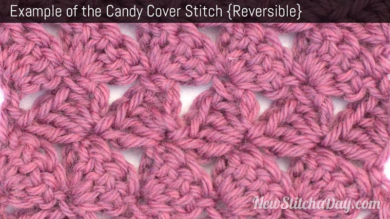 Example of the Candy Cover Stitch. (Reversible)