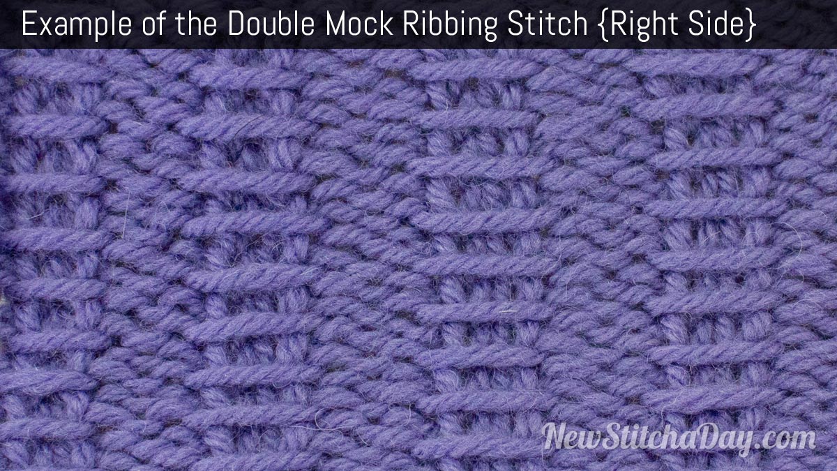 Example of the Double Mock Ribbing Stitch. (Right Side)