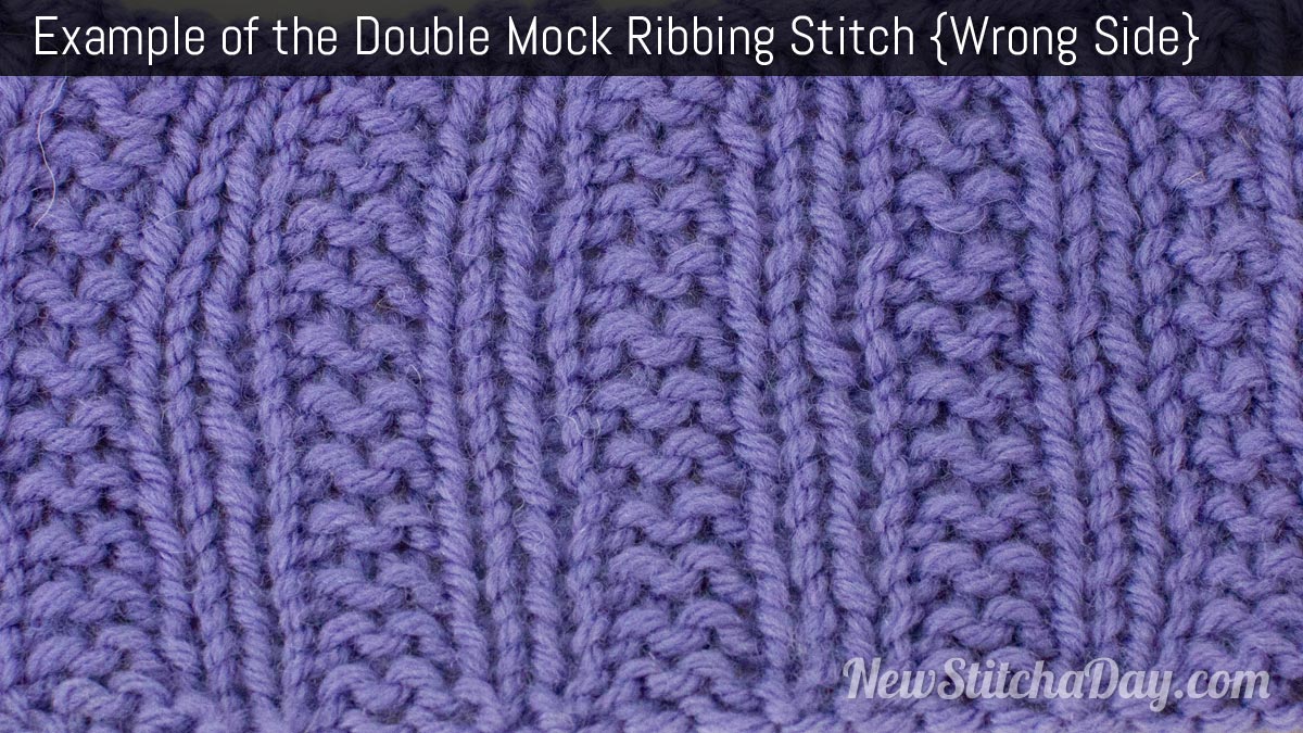 Example of the Double Mock Ribbing Stitch. (Wrong Side)