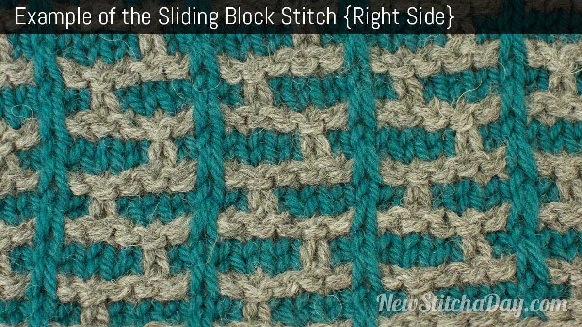 Example of the Sliding Block Stitch. (Right Side)