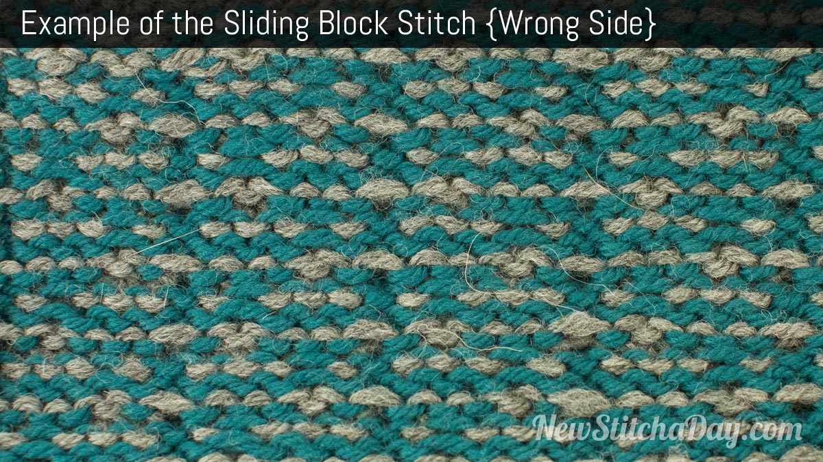 Example of the Sliding Block Stitch. (Wrong Side)