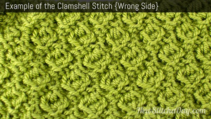 Clamshell Stitch Knitting Pattern (Wrong Side)