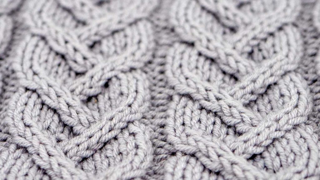 Detail of Cascade Cable Rib Stitch Knitting Pattern
