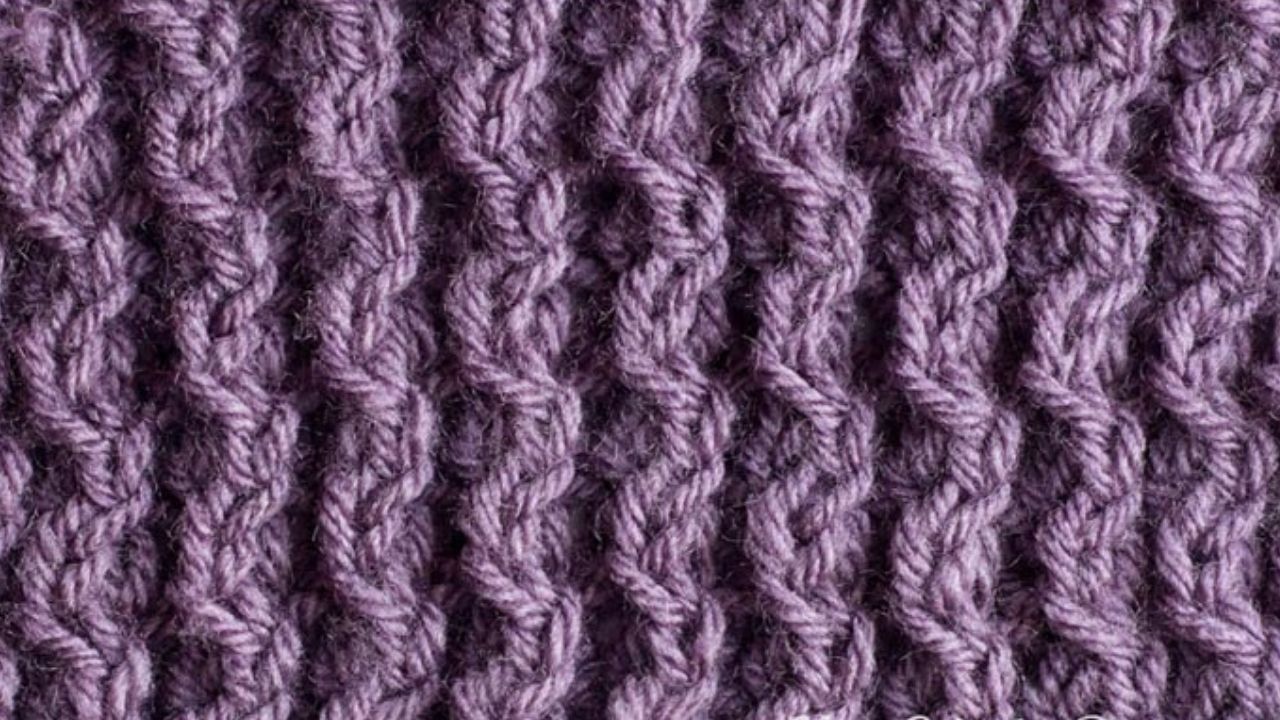 Wavy Cable Rib Stitch - Knitting Stitch Dictionary 